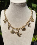 Collier breloques marines dorées - vue 1