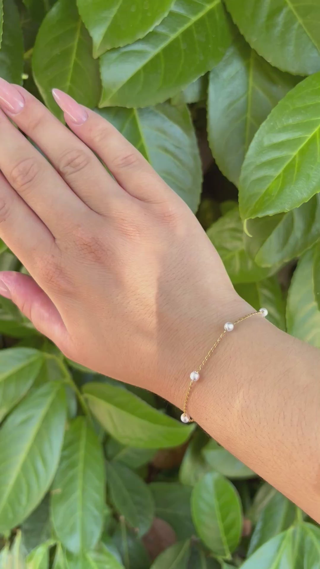 Bracelet Perles Blanches Nacrées Doré